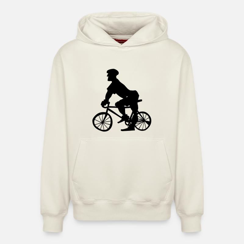 Police de bicyclette - Sweat à capuche unisexe décontracté en coton biologique – de SPREAD - blanc cassé
