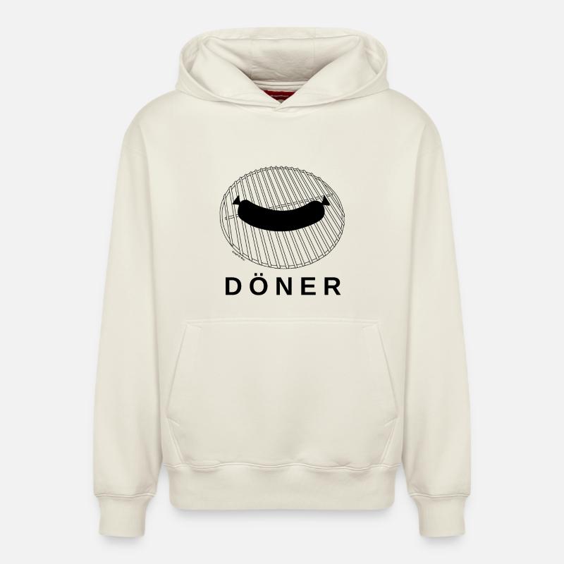 Kebab grillé - Sweat à capuche unisexe décontracté en coton biologique – de SPREAD - blanc cassé
