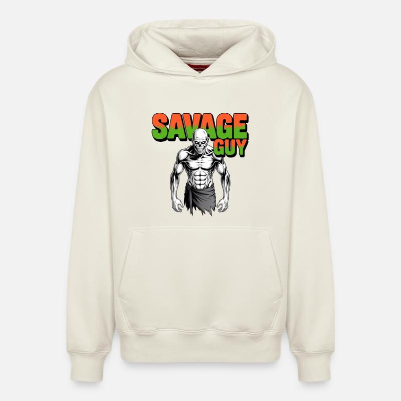 Sauvage - Sweat à capuche unisexe décontracté en coton biologique – de SPREAD - blanc cassé