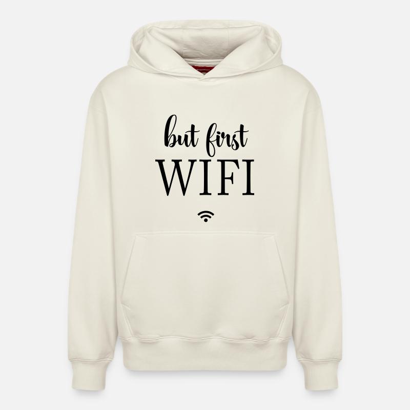 Schwarze Flächen Minimaldesign - Relaxed Unisex Organic Hoodie – von SPREAD - Naturweiß