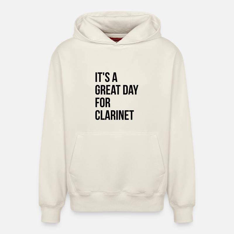 clarinette - Sweat à capuche unisexe décontracté en coton biologique – de SPREAD - blanc cassé
