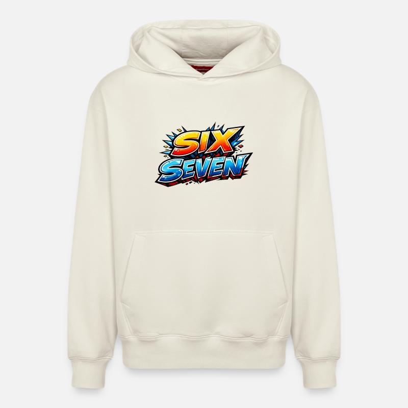 67 sixseven - Sweat à capuche unisexe décontracté en coton biologique – de SPREAD - blanc cassé
