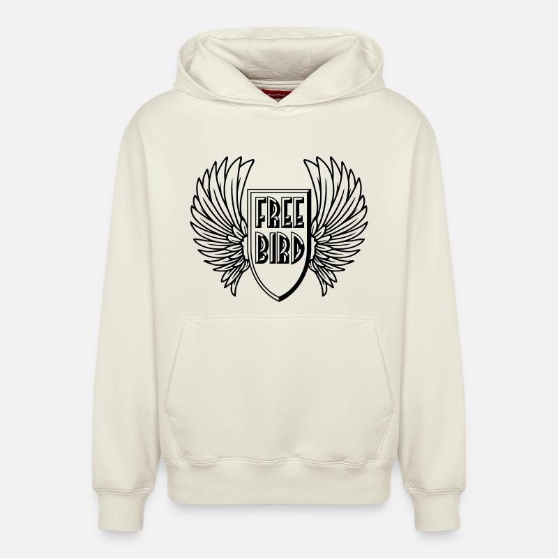 free_bird - Sweat à capuche unisexe décontracté en coton biologique – de SPREAD - blanc cassé