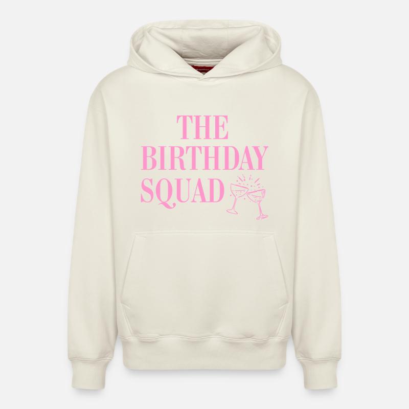 L'équipe d'anniversaire - Sweat à capuche unisexe décontracté en coton biologique – de SPREAD - blanc cassé