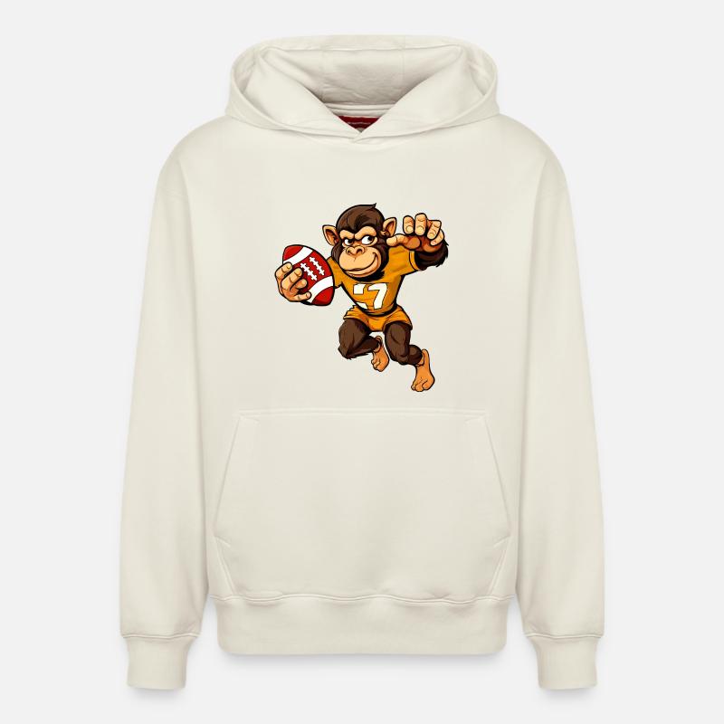 Monkeys Rugby - Sweat à capuche unisexe décontracté en coton biologique – de SPREAD - blanc cassé