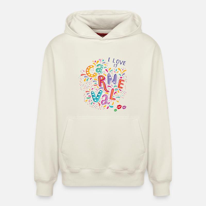 Carnaval, Confettis de carnaval - Sweat à capuche unisexe décontracté en coton biologique – de SPREAD - blanc cassé
