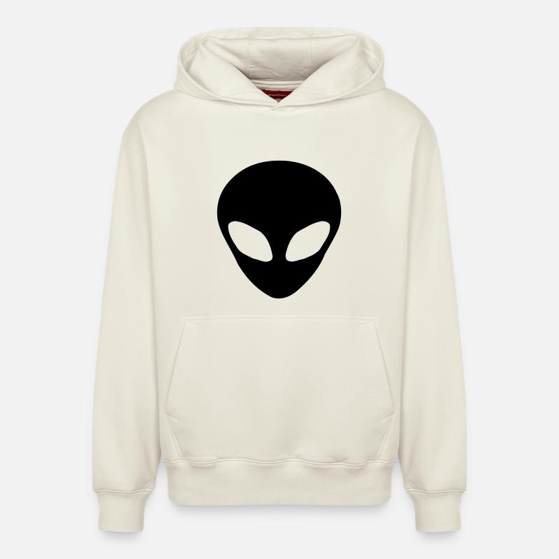 Alien head - Sweat à capuche unisexe décontracté en coton biologique – de SPREAD - blanc cassé