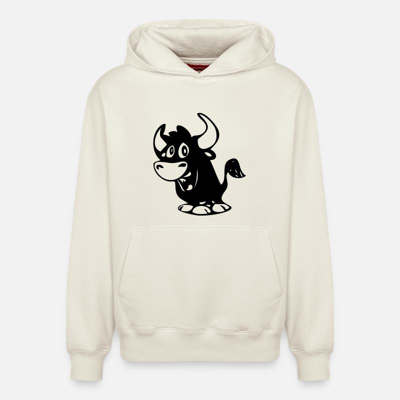 Bull - Sweat à capuche unisexe décontracté en coton biologique – de SPREAD - blanc cassé