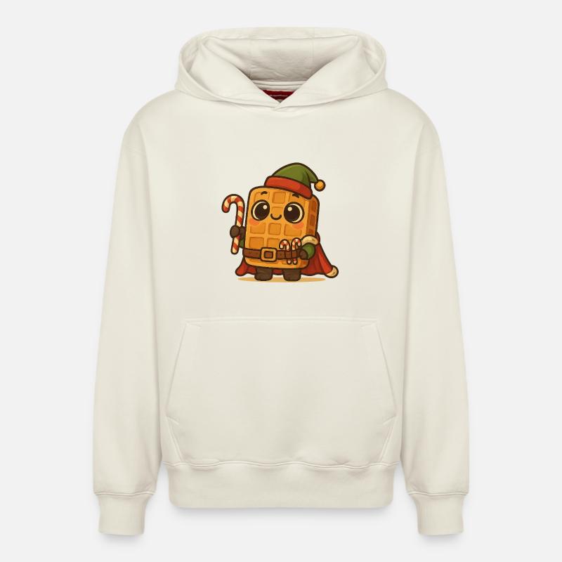 Gaufre de Noël - Sweat à capuche unisexe décontracté en coton biologique – de SPREAD - blanc cassé