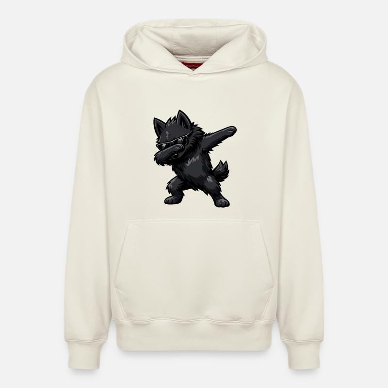 Tabbing Schipperke - Sweat à capuche unisexe décontracté en coton biologique – de SPREAD - blanc cassé