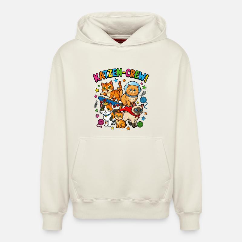 Espace de skate CatsCrew - Sweat à capuche unisexe décontracté en coton biologique – de SPREAD - blanc cassé