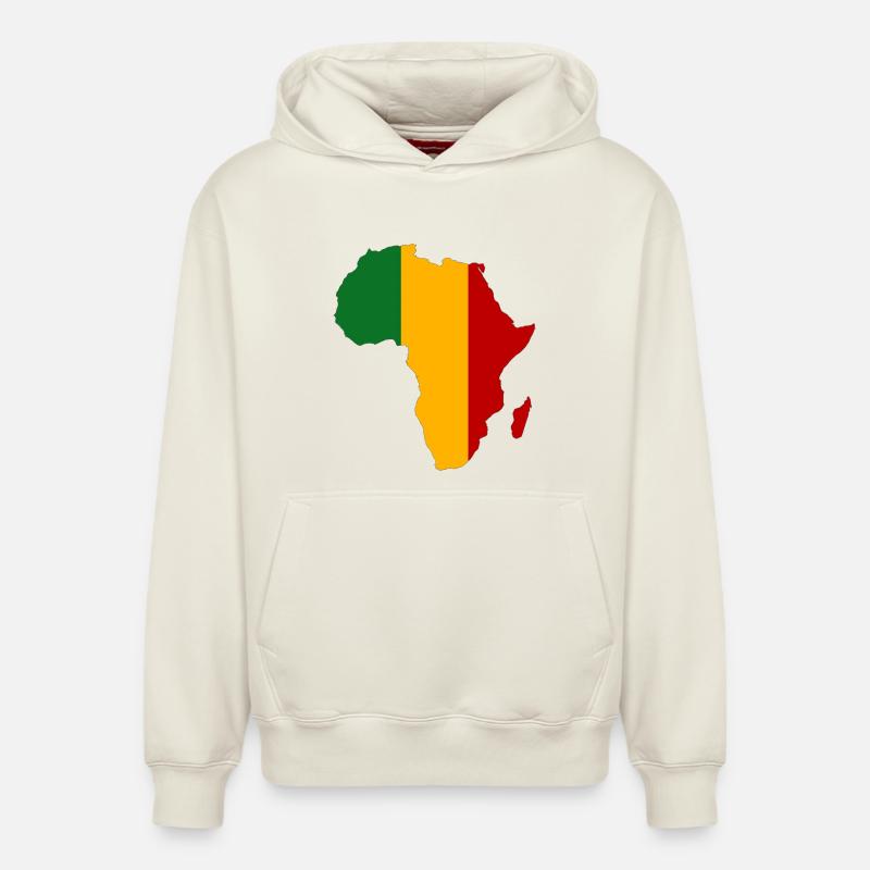 Mali Drapeau Afrique - Sweat à capuche unisexe décontracté en coton biologique – de SPREAD - blanc cassé