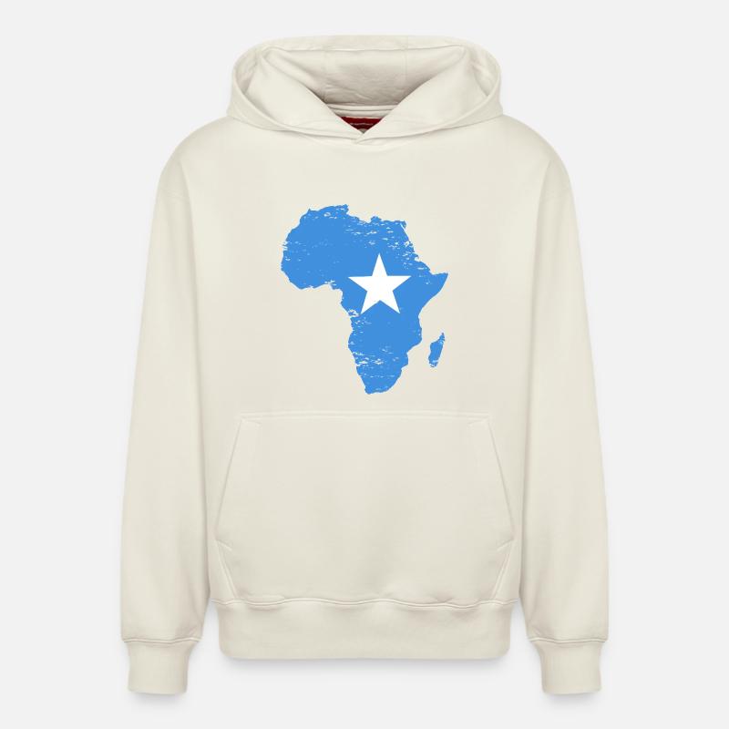 Drapeau somalien Afrique utilisé - Sweat à capuche unisexe décontracté en coton biologique – de SPREAD - blanc cassé