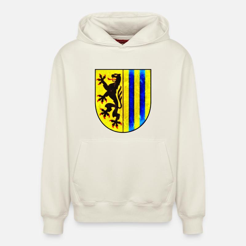 Leipzig - Armoiries de Leipzig - Sweat à capuche unisexe décontracté en coton biologique – de SPREAD - blanc cassé