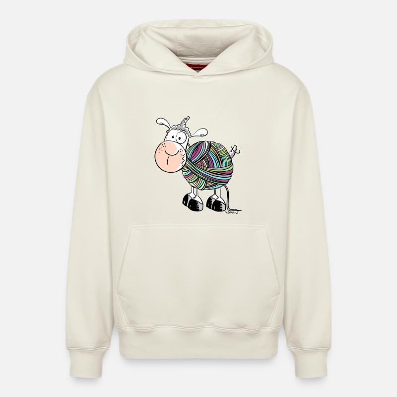 Comique de mouton drôle - Sweat à capuche unisexe décontracté en coton biologique – de SPREAD - blanc cassé