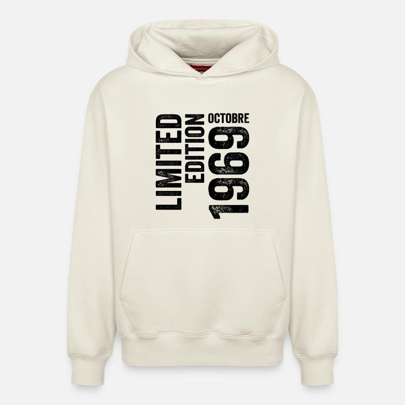 1969 - Sweat à capuche unisexe décontracté en coton biologique – de SPREAD - blanc cassé