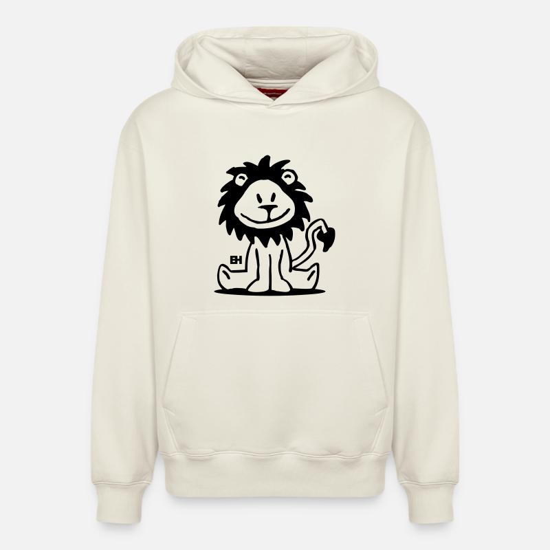 Lion - Sweat à capuche unisexe décontracté en coton biologique – de SPREAD - blanc cassé