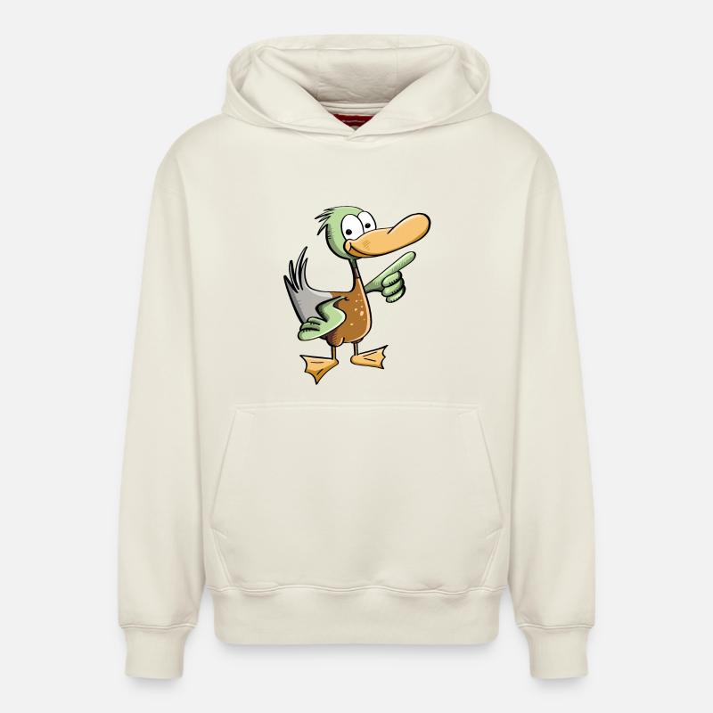 drôle - canard comique - Sweat à capuche unisexe décontracté en coton biologique – de SPREAD - blanc cassé