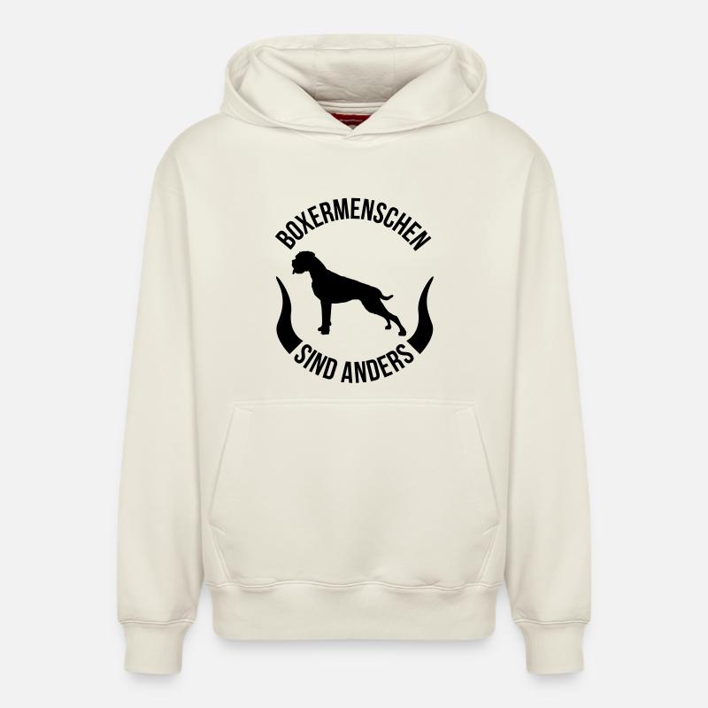 Boxermenschen sind anders - Relaxed Unisex Organic Hoodie – von SPREAD - Naturweiß