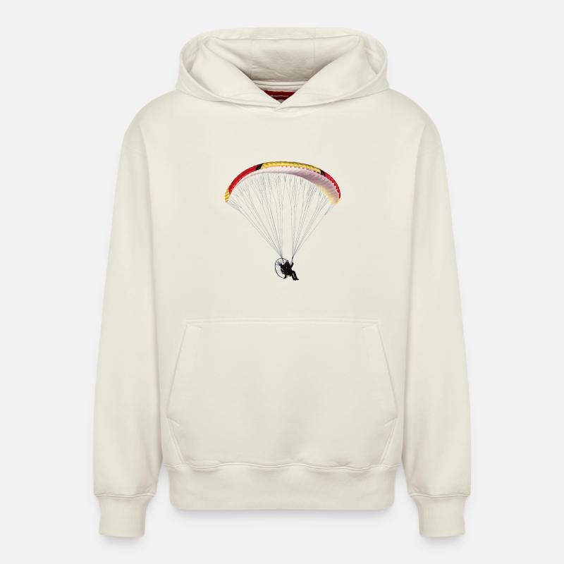 Paramotor - Sweat à capuche unisexe décontracté en coton biologique – de SPREAD - blanc cassé