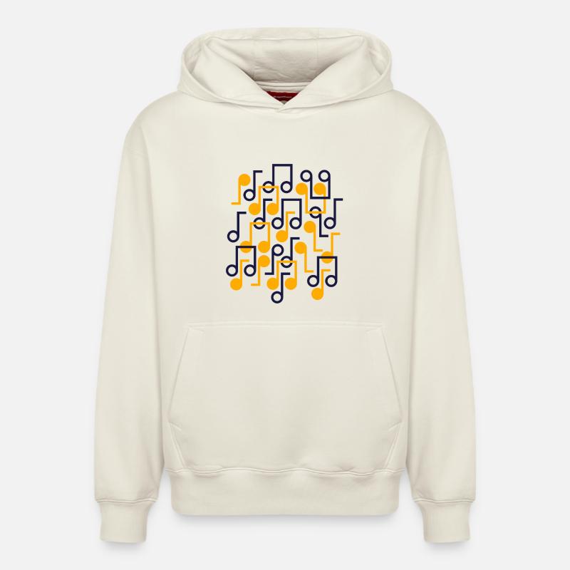 Notes de musique Style rétro motif - Sweat à capuche unisexe décontracté en coton biologique – de SPREAD - blanc cassé