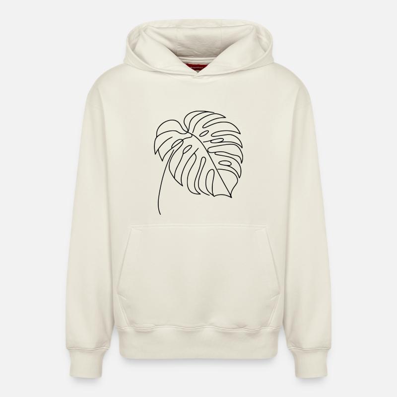 Monstera - Sweat à capuche unisexe décontracté en coton biologique – de SPREAD - blanc cassé
