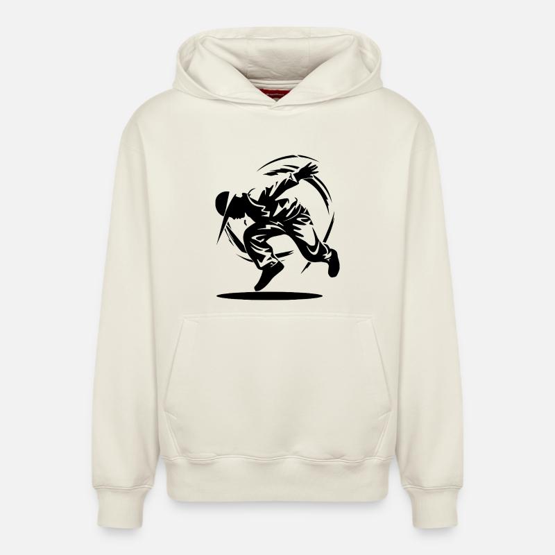 Dessin B-Boy - Sweat à capuche unisexe décontracté en coton biologique – de SPREAD - blanc cassé