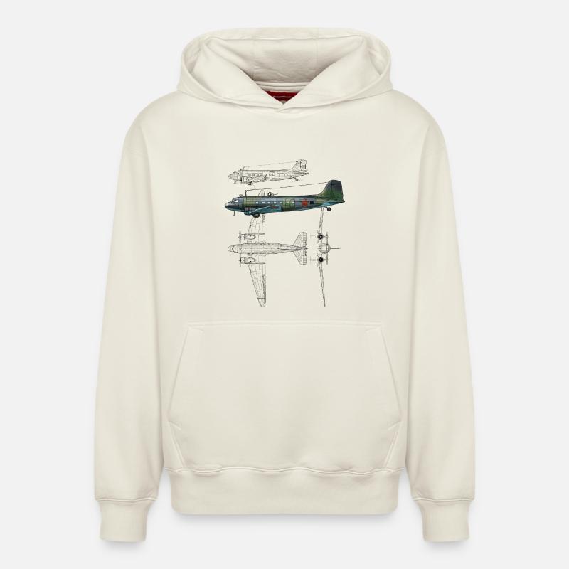 Li-2 - Sweat à capuche unisexe décontracté en coton biologique – de SPREAD - blanc cassé