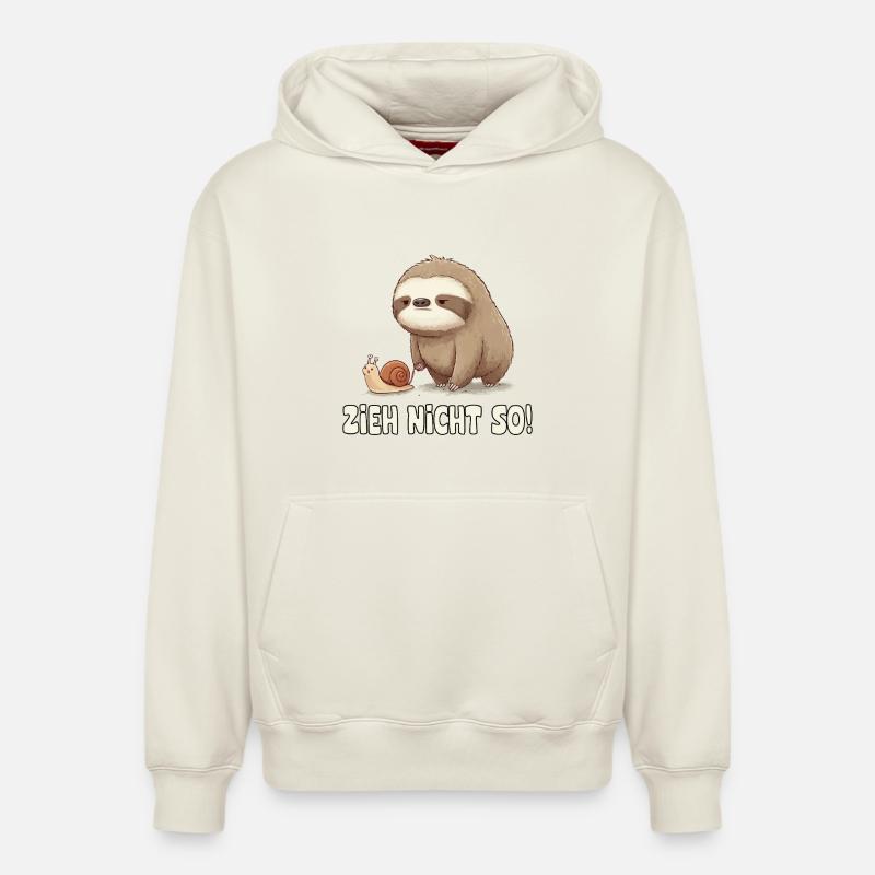 Pull Not So Sloth Cartoon - Sweat à capuche unisexe décontracté en coton biologique – de SPREAD - blanc cassé