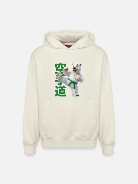 Karate Eisbär - Relaxed Unisex Organic Hoodie – von SPREAD - Naturweiß