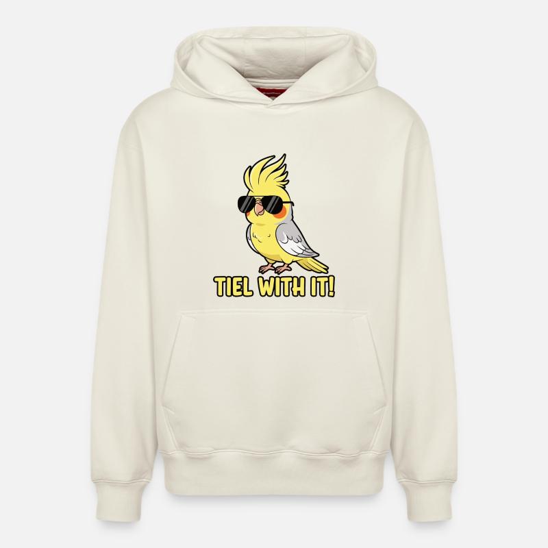 Calopsitte Perruche Humour Oiseau - Sweat à capuche unisexe décontracté en coton biologique – de SPREAD - blanc cassé