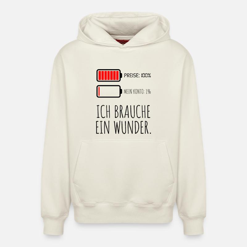 Prix, 100 % Mon compte 1 % - Sweat à capuche unisexe décontracté en coton biologique – de SPREAD - blanc cassé