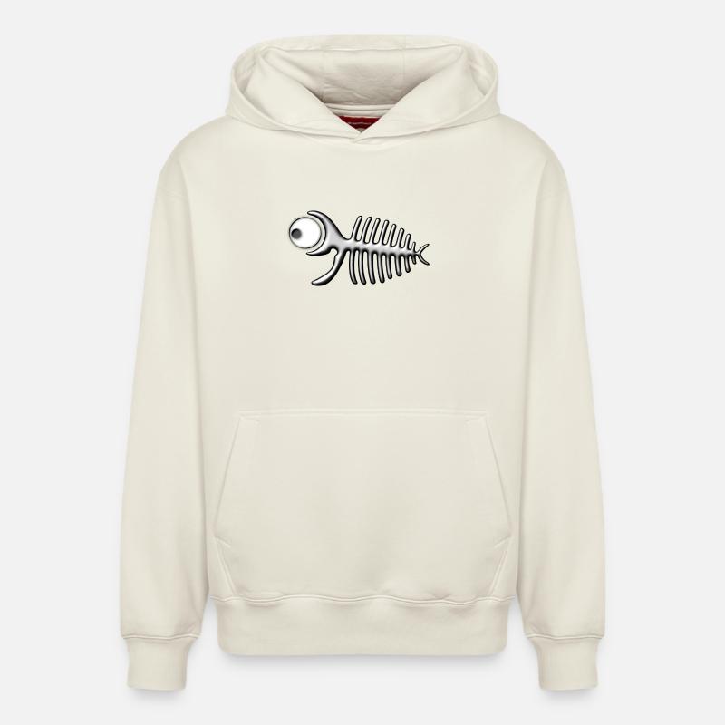 Arête de poisson - Sweat à capuche unisexe décontracté en coton biologique – de SPREAD - blanc cassé