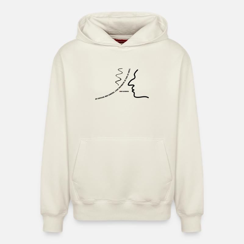 Citation de Gainsbourg - Sweat à capuche unisexe décontracté en coton biologique – de SPREAD - blanc cassé