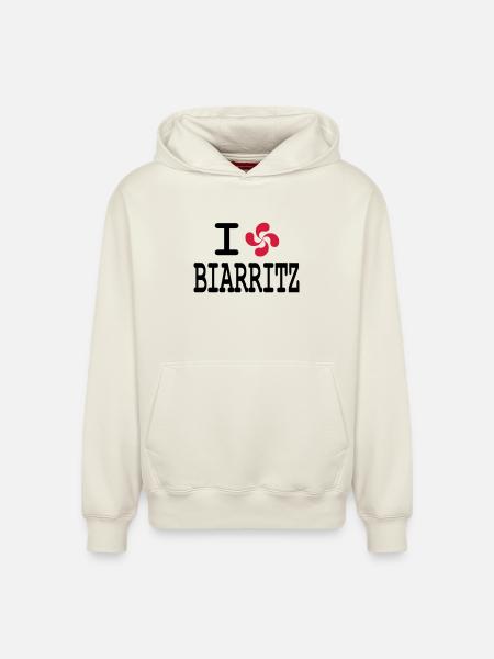 i love biarritz - lauburu - Relaxed Unisex Organic Hoodie – by SPREAD - off white