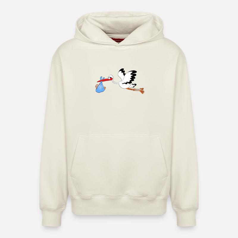 C'est un garçon ! - Sweat à capuche unisexe décontracté en coton biologique – de SPREAD - blanc cassé