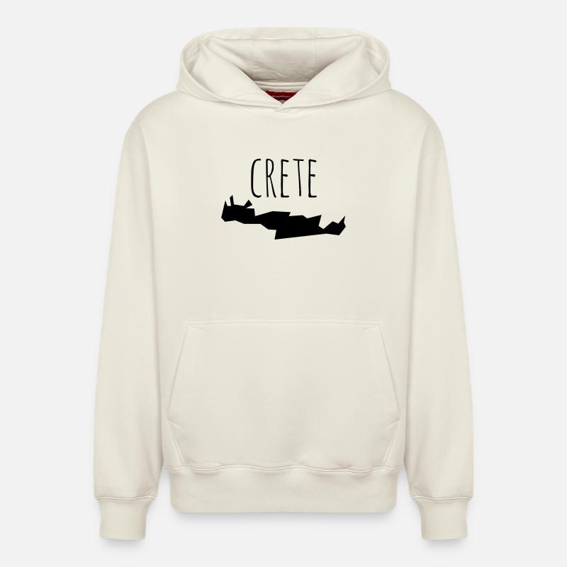crete - Sweat à capuche unisexe décontracté en coton biologique – de SPREAD - blanc cassé