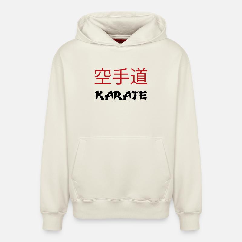 Karaté - Sweat à capuche unisexe décontracté en coton biologique – de SPREAD - blanc cassé