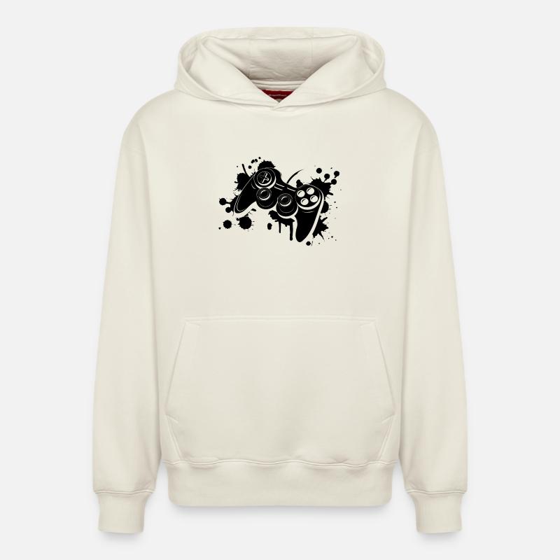 Gamepad Graffiti - Sweat à capuche unisexe décontracté en coton biologique – de SPREAD - blanc cassé