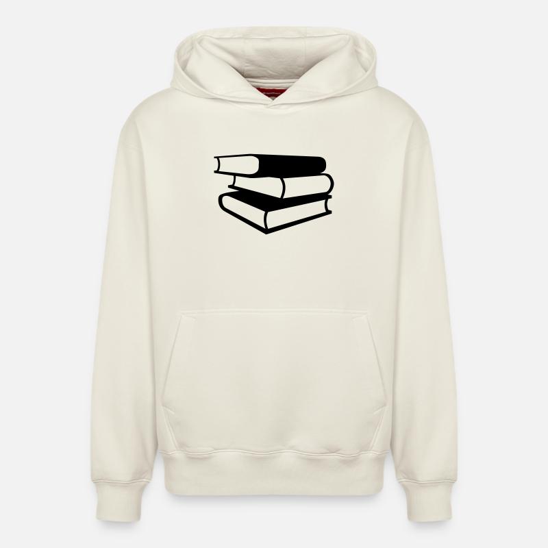 Livres - Sweat à capuche unisexe décontracté en coton biologique – de SPREAD - blanc cassé