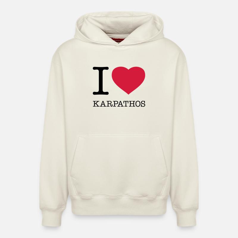 J’ADORE KARPATHOS - Sweat à capuche unisexe décontracté en coton biologique – de SPREAD - blanc cassé