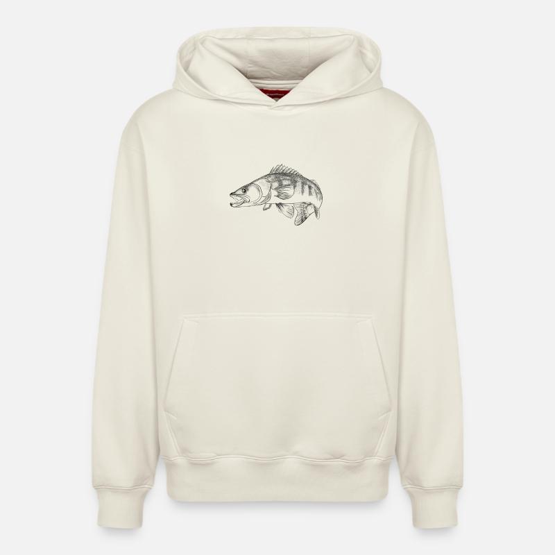 pike-perch - Relaxed Unisex Organic Hoodie – by SPREAD - off white