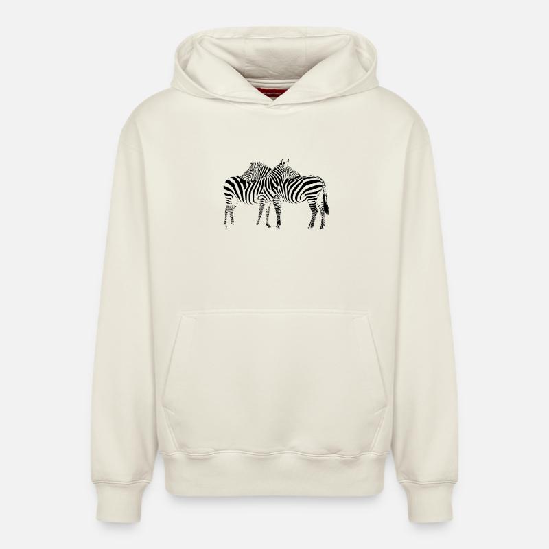 Zebra - Sweat à capuche unisexe décontracté en coton biologique – de SPREAD - blanc cassé