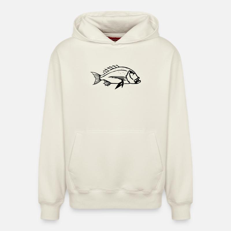 Dentex - Sweat à capuche unisexe décontracté en coton biologique – de SPREAD - blanc cassé