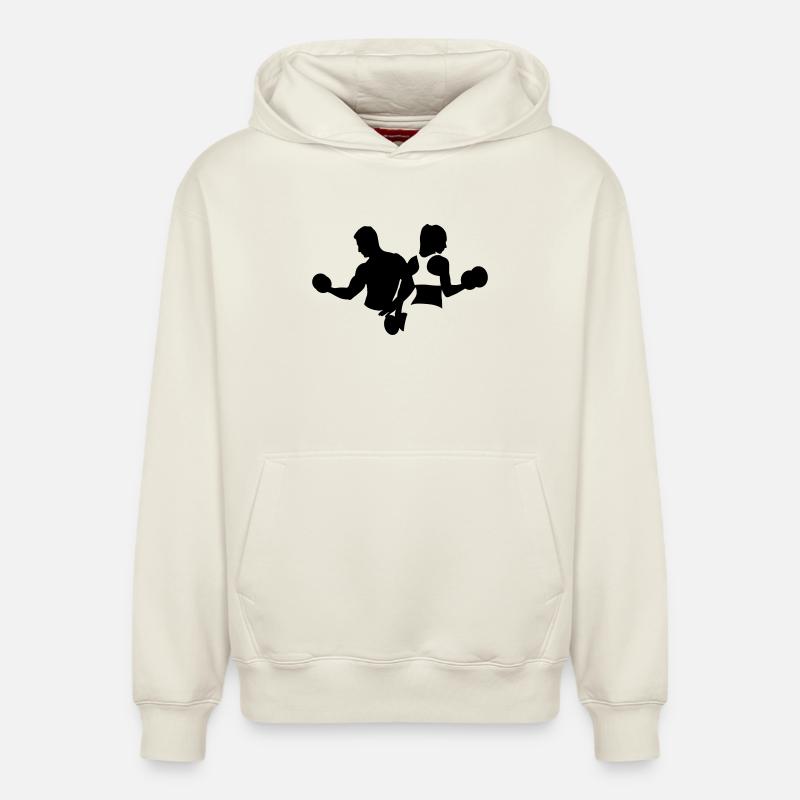 bodybuilding - Sweat à capuche unisexe décontracté en coton biologique – de SPREAD - blanc cassé