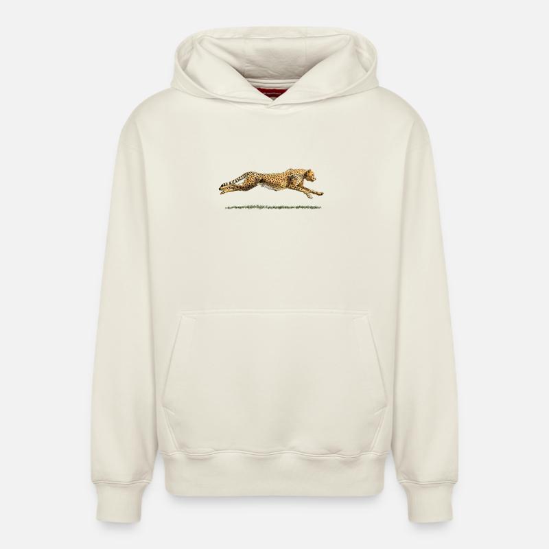 Leopard - Sweat à capuche unisexe décontracté en coton biologique – de SPREAD - blanc cassé