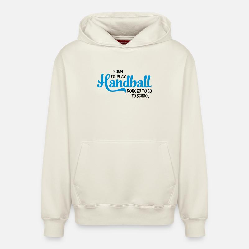 handball - Sweat à capuche unisexe décontracté en coton biologique – de SPREAD - blanc cassé