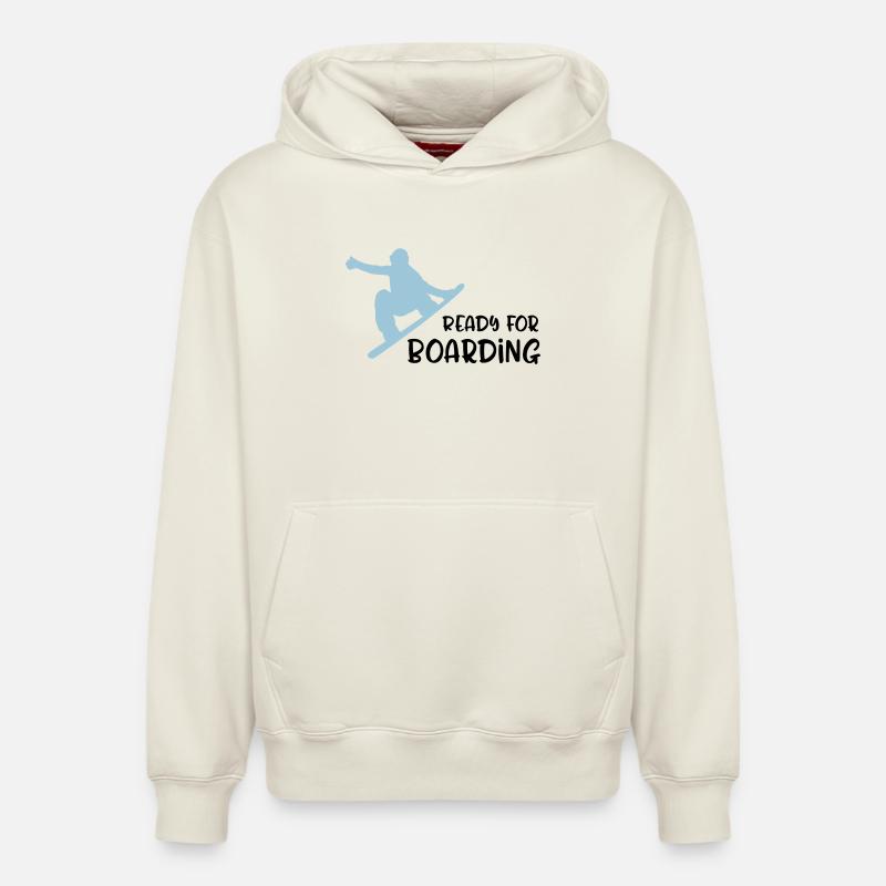 snowboard - Sweat à capuche unisexe décontracté en coton biologique – de SPREAD - blanc cassé
