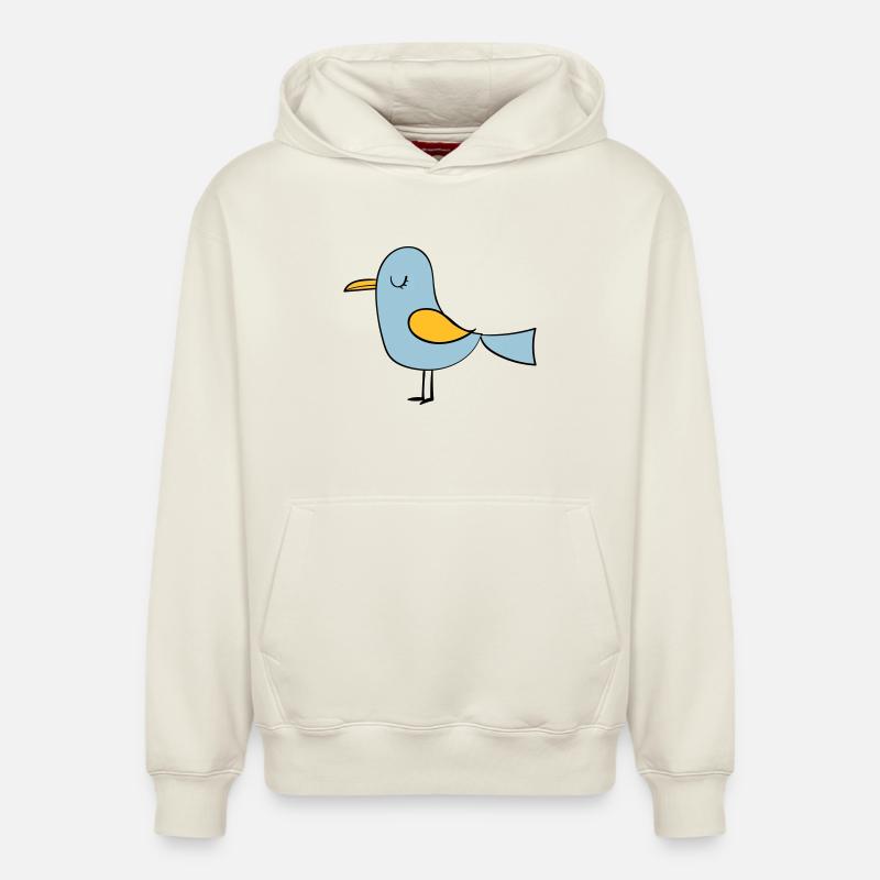 bird - Relaxed Unisex Organic Hoodie – by SPREAD - off white