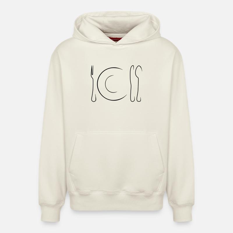manger - Sweat à capuche unisexe décontracté en coton biologique – de SPREAD - blanc cassé